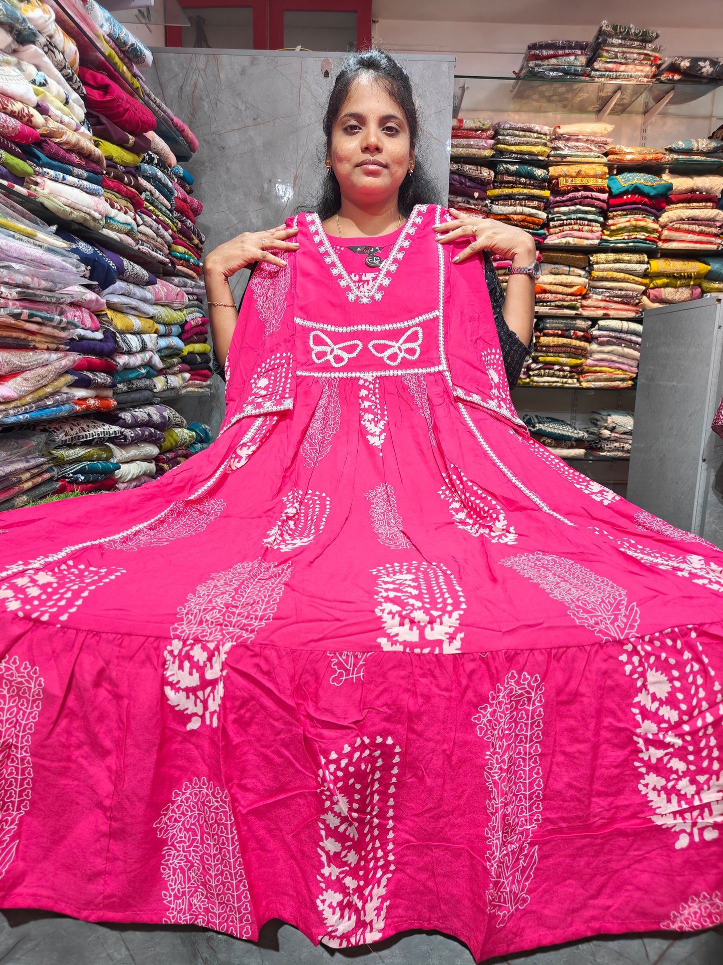 Plus Size Rayon Cotton Anarkali Kurti for Women 3XL to 6XL – PSUK136 at ₹599