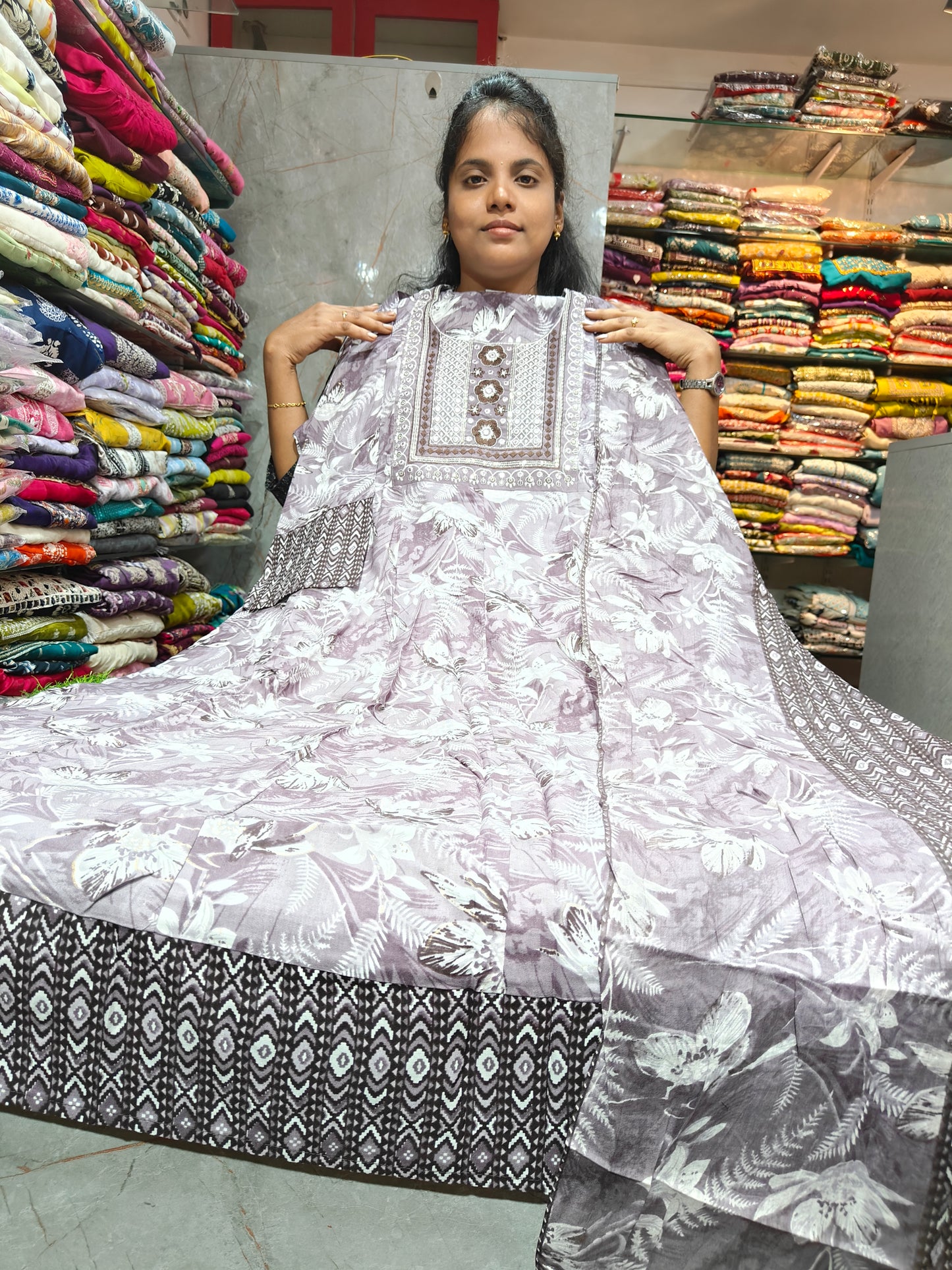 Rayon Cotton Anarkali Kurti with Dupatta | 4XL to 6XL PSTS22