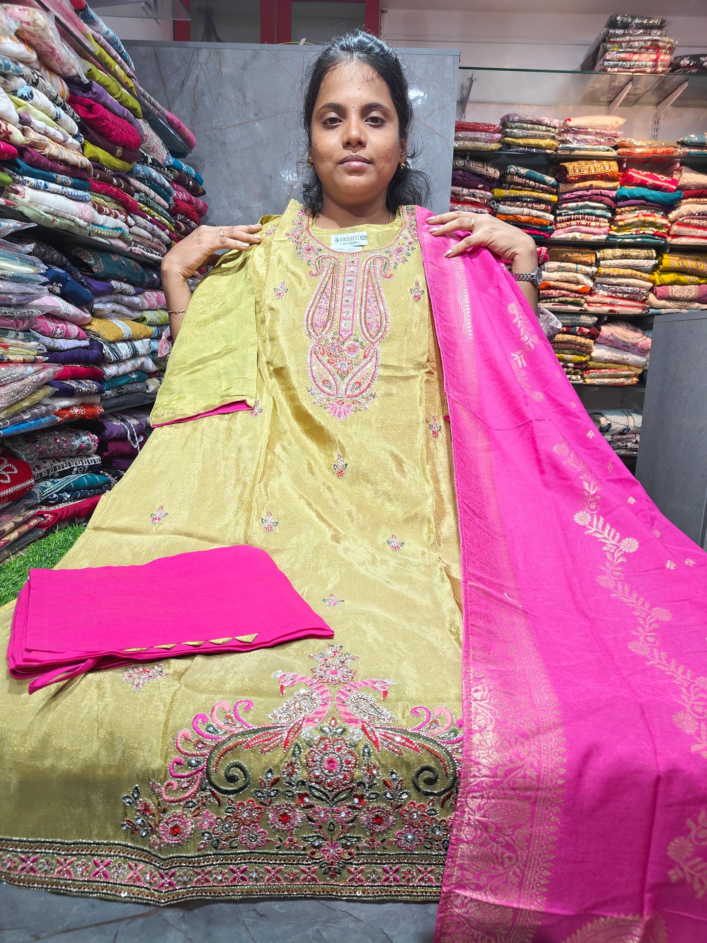 Grand Shimmer Silk Party Wear Salwar Set with Lining | Plus Size 3XL to 5XL | PSFS134 | ₹1350