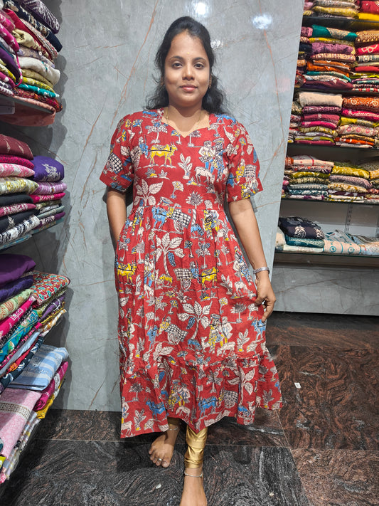 Kalamkari Maxi Collection with Pocket – Just ₹499