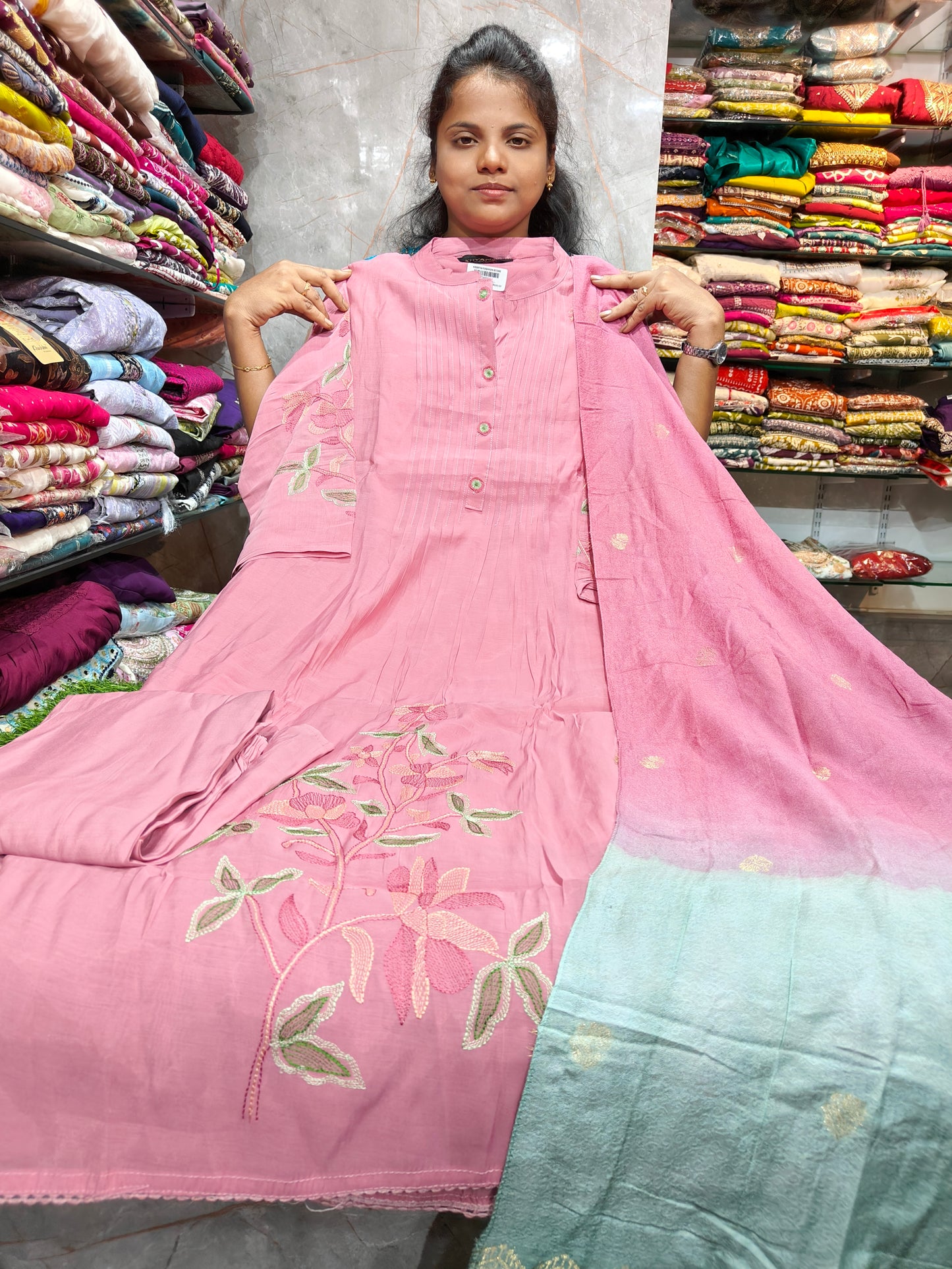Collar Neck Straight Cut Kurti Full Set | Plus Size 3XL to 5XL | Just ₹999 | PSFS137