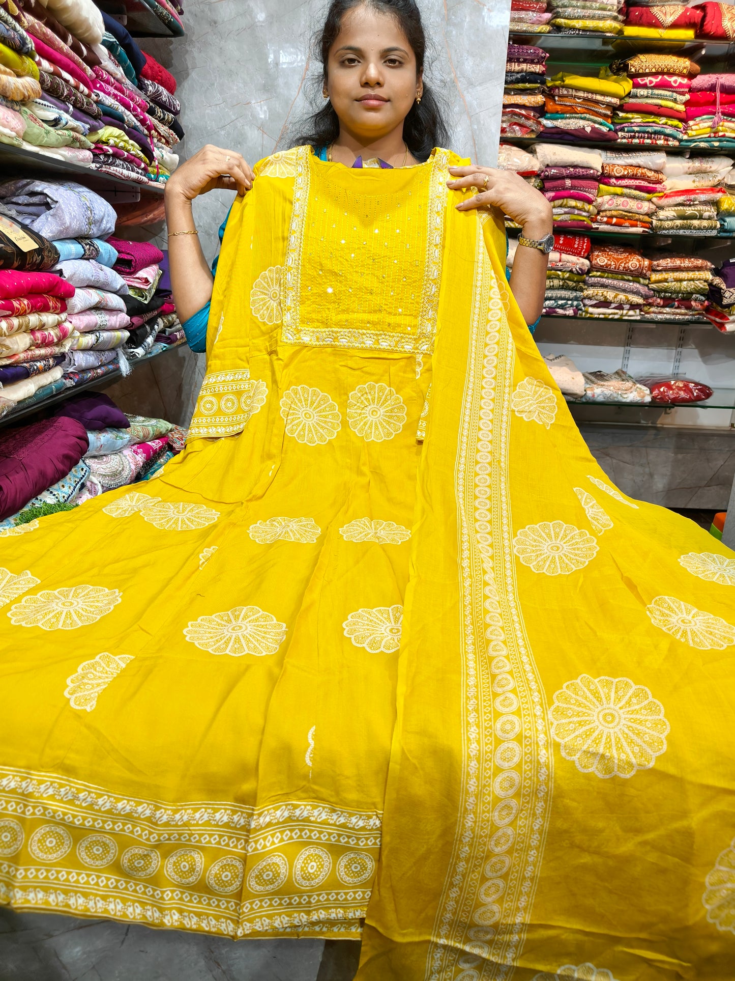 Rayon Cotton Anarkali Kurti with Dupatta | 4XL to 6XL PSTS66