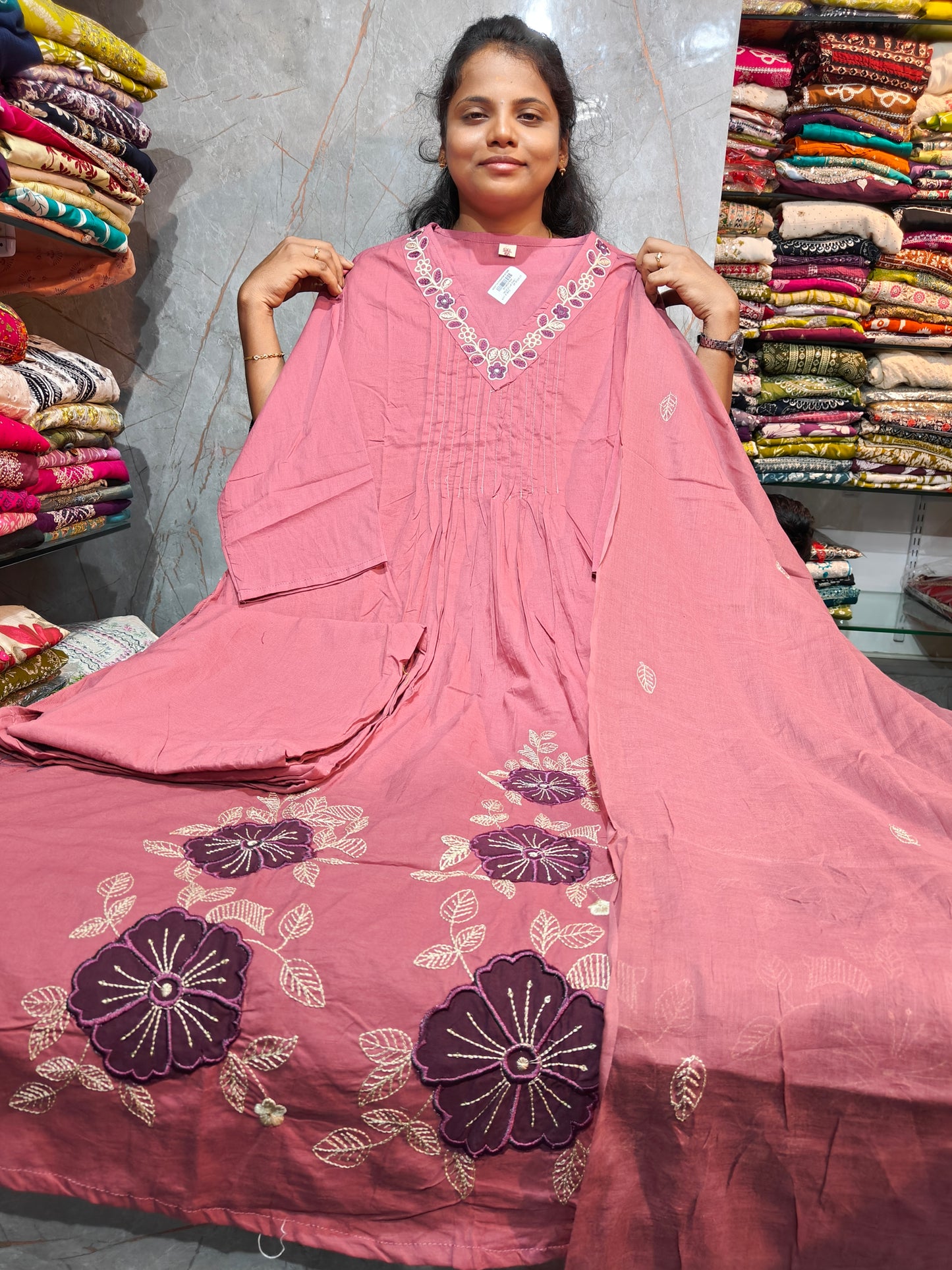 Cotton A-Line Umbrella Co-Ord Set 4XL to 6XL | Plus Size Full Set ₹1099 | PSCS122