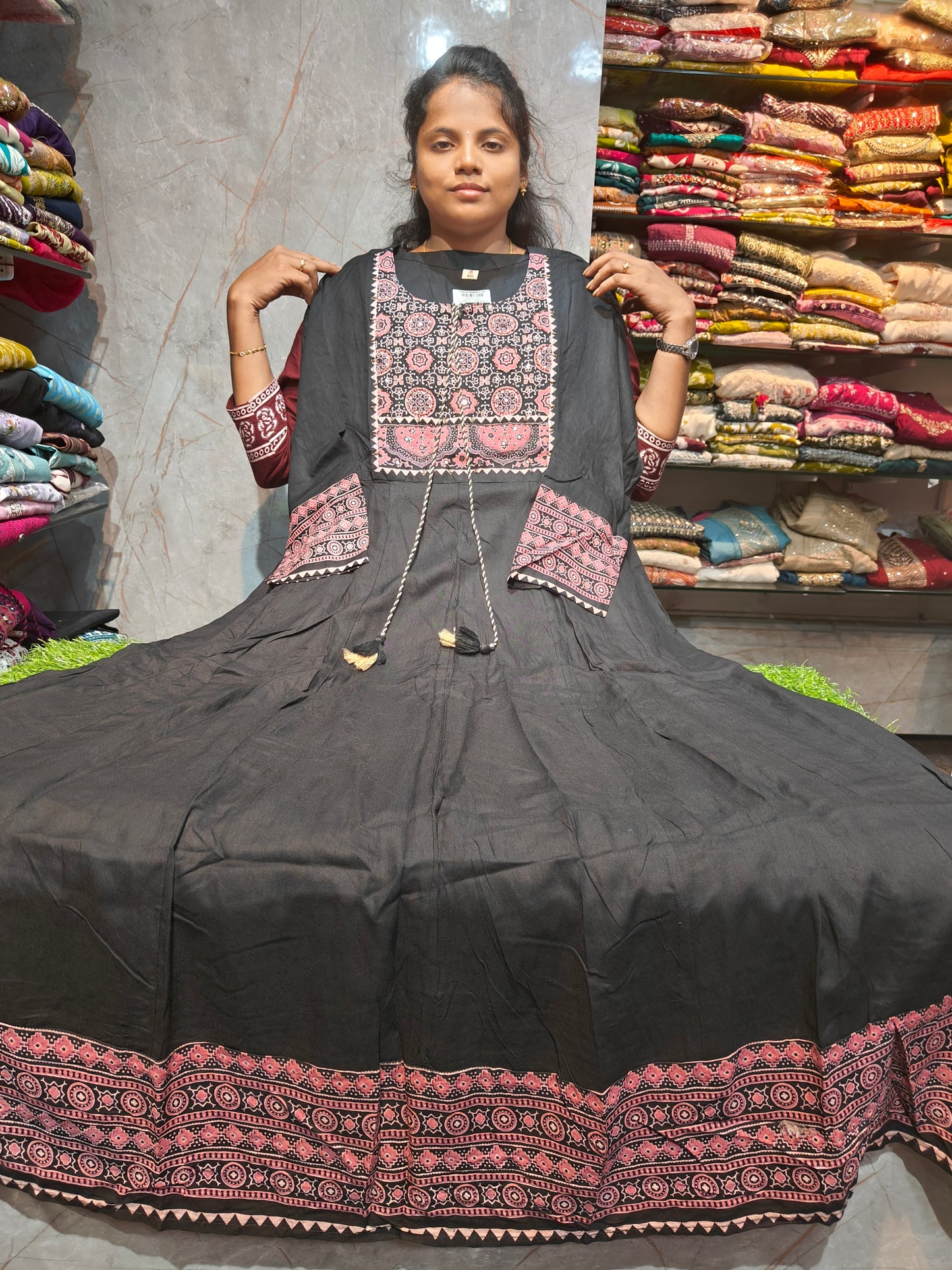 Rayon Cotton Long Anarkali Kurti for Women | Plus Size 3XL to 6XL | PSUK140 | ₹650