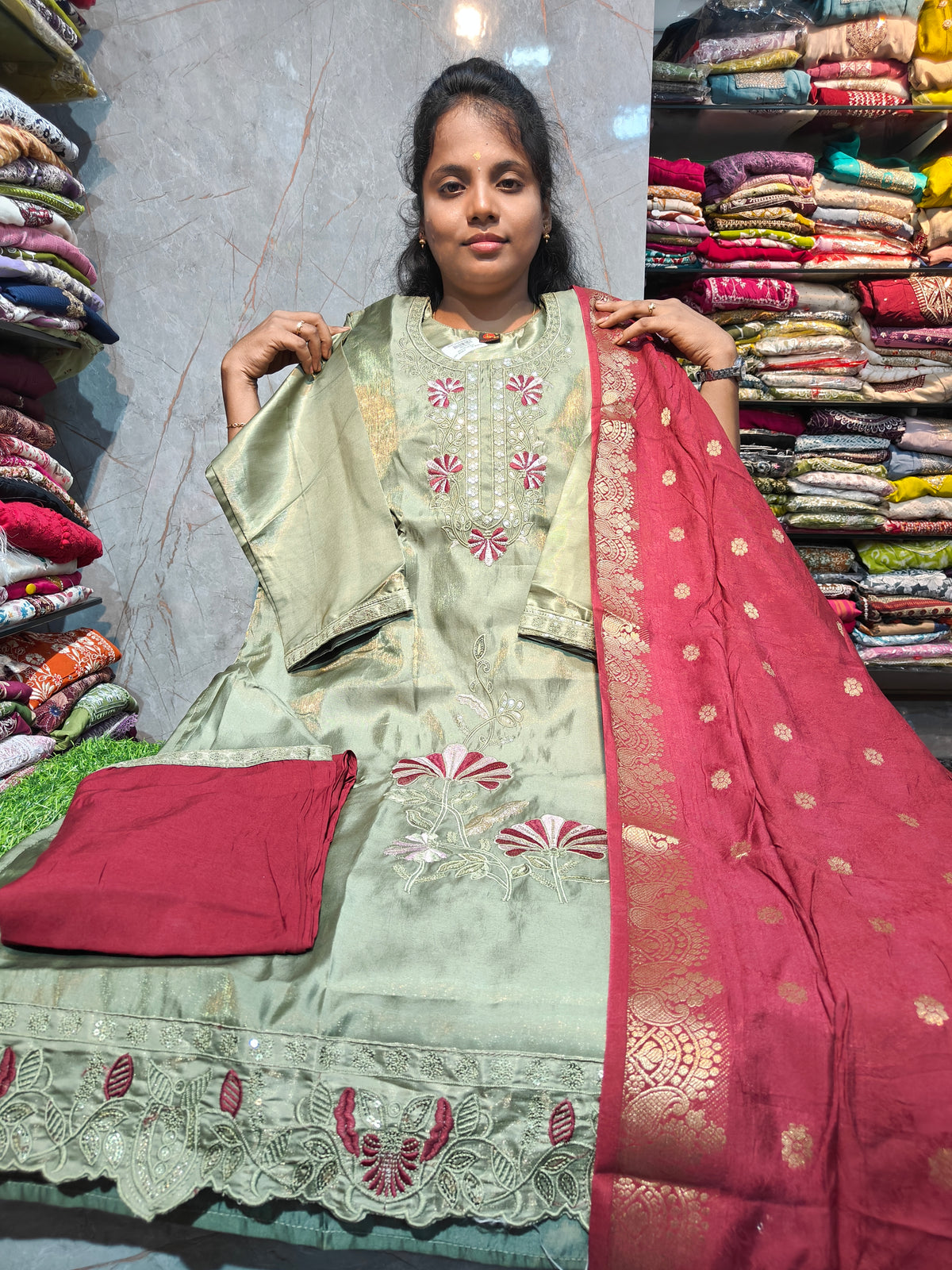 Plus Size Glass Silk Side Open Salwar Set | PSFS158 | ₹899 | 3XL to 5XL