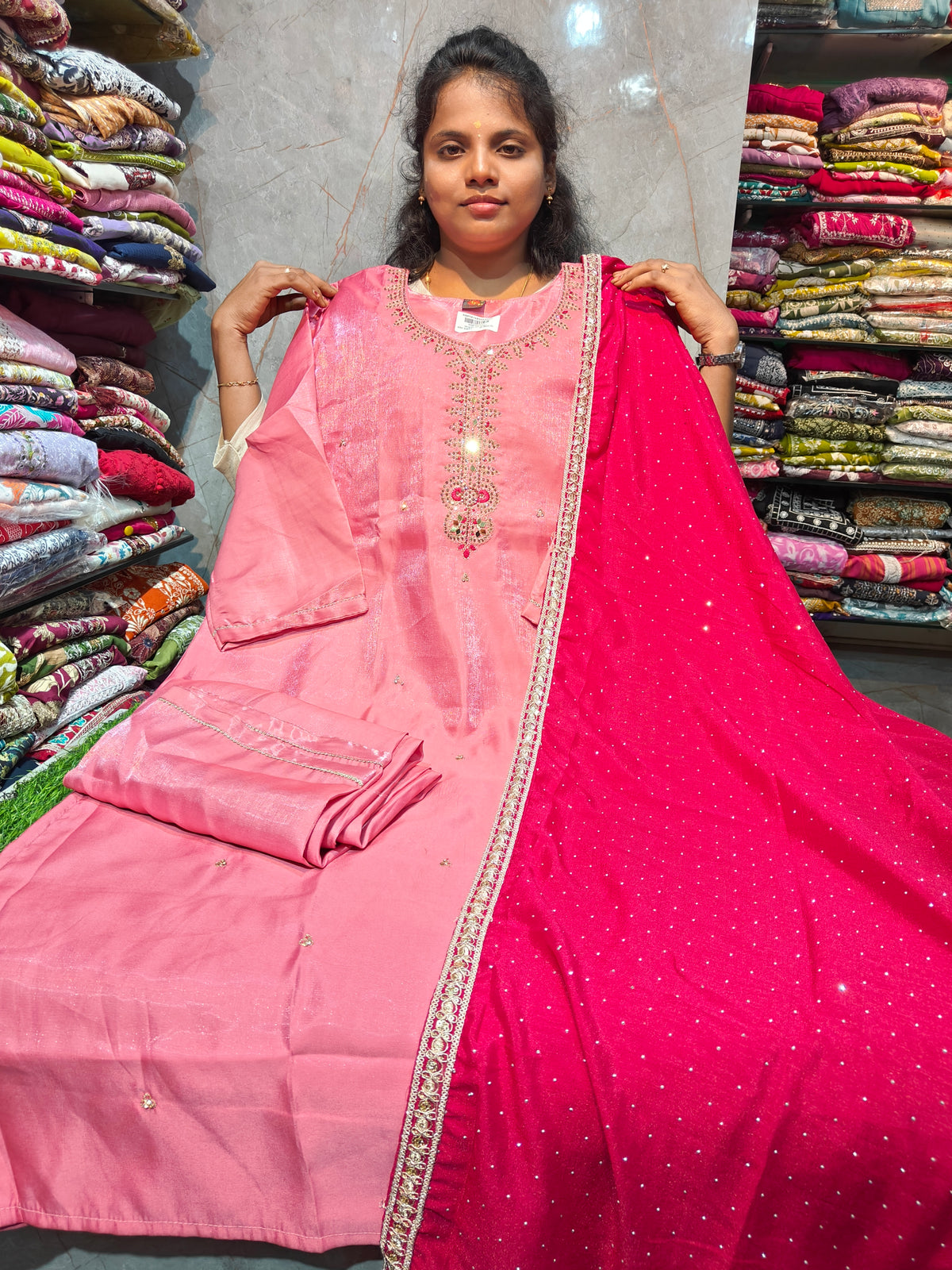 Plus Size Glass Silk Side Open Salwar Set | PSFS156 | ₹899 | 3XL to 5XL