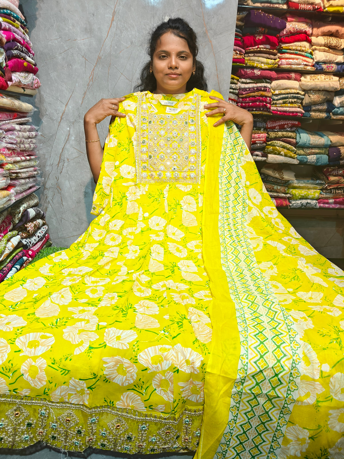 Rayon Cotton Anarkali Kurti with Dupatta | 4XL to 6XL PSTS107