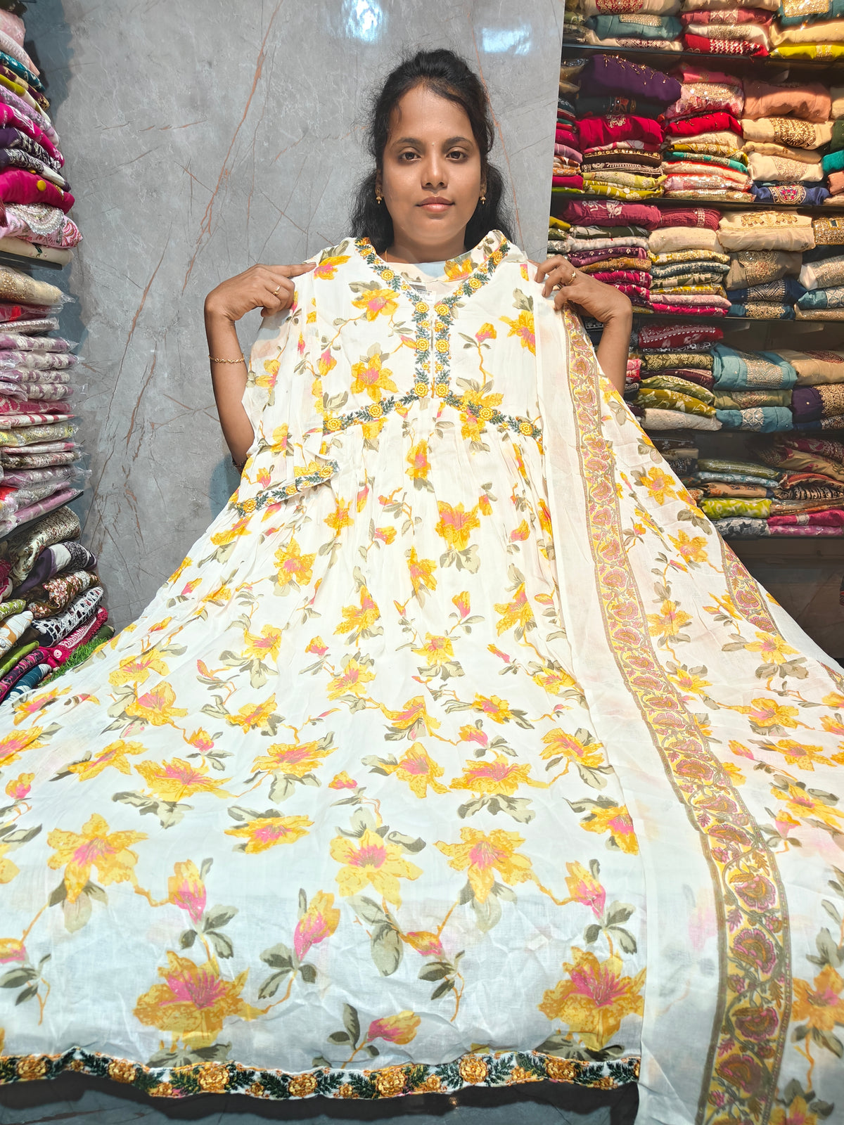 Cotton Anarkali Kurti with Dupatta | 4XL to 7XL PSTS109