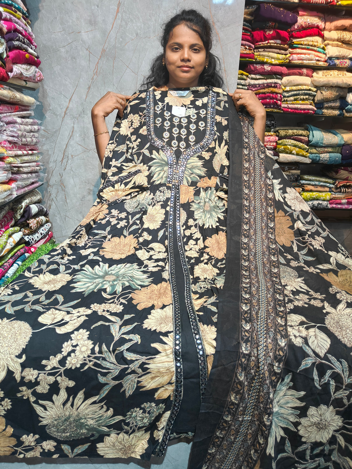 Rayon Cotton Anarkali Kurti with Dupatta | 4XL to 6XL PSTS13