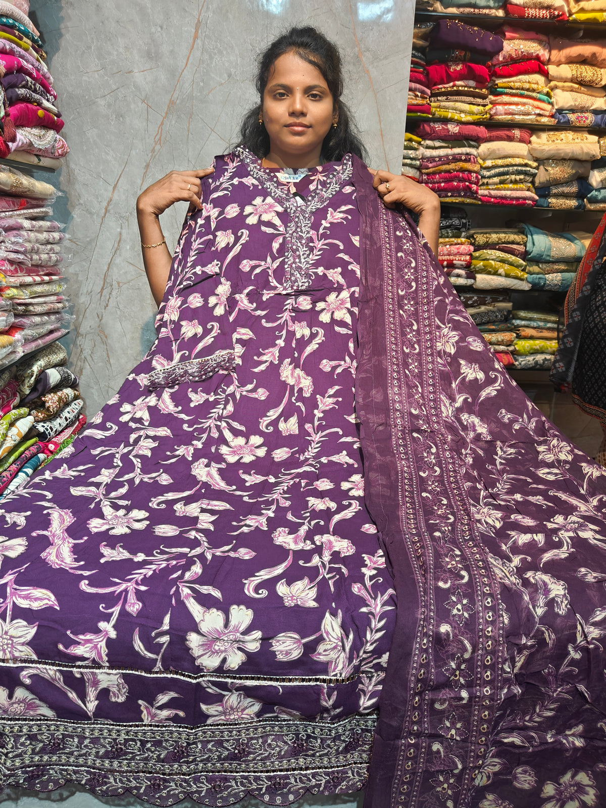Rayon Cotton Anarkali Kurti with Dupatta | 4XL to 6XL PSTS108