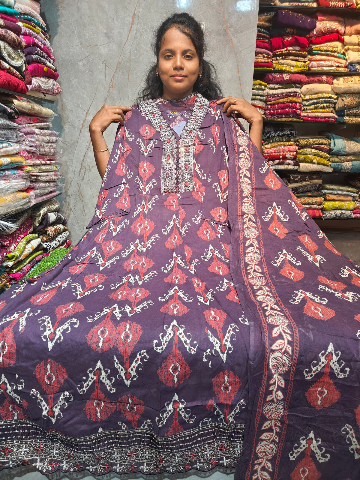 Rayon Cotton Anarkali Kurti with Dupatta | 4XL to 6XL PSTS95