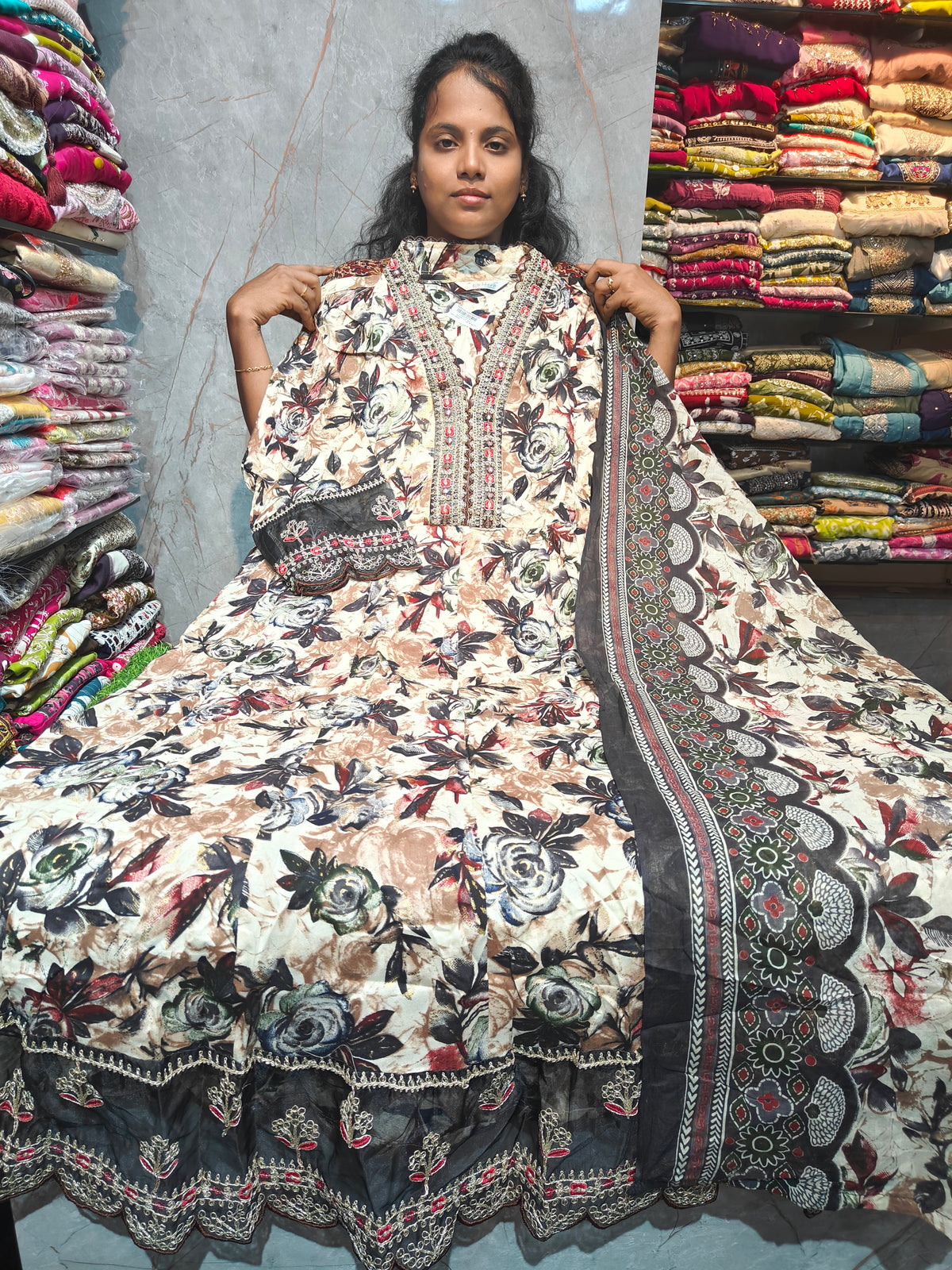 Rayon Cotton Anarkali Kurti with Dupatta | 4XL to 6XL PSTS92