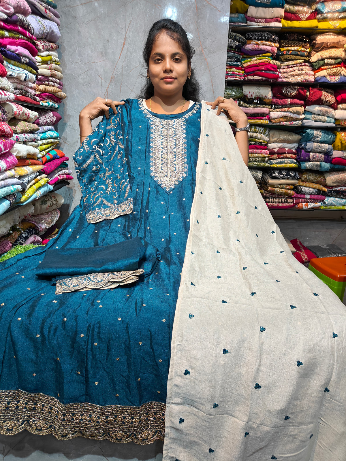 Grand Vichitra Silk Anarkali Full Set for Women 3XL to 5XL – PSFS117 at ₹1099