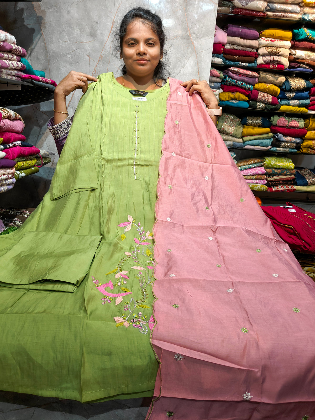Plus Size Mal Chanderi Silk Umbrella Salwar Set | PSFS160 | ₹1199 | 3XL to 5XL