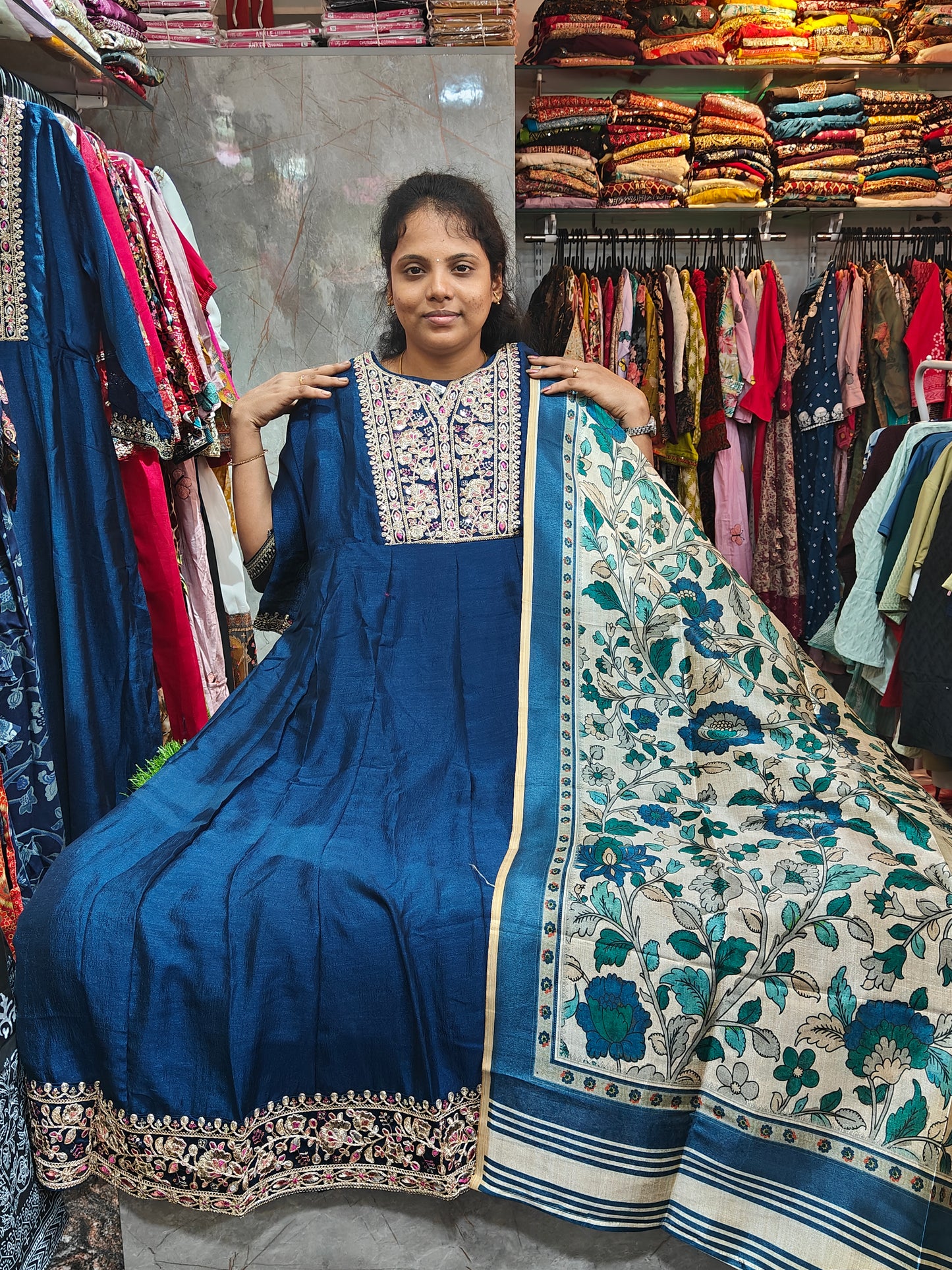 Plus Size Silk Panel Cut Anarkali Kurti – PCAR799  | ₹799