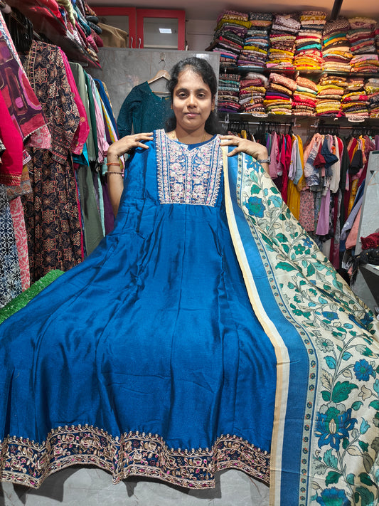 Plus Size Silk Panel Cut Anarkali Kurti – PCA799 Sizes 4XL to 6XL | ₹799