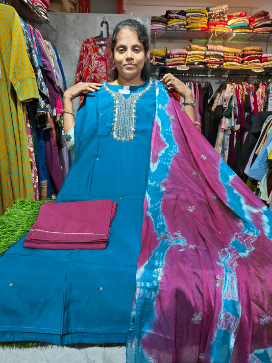 Elegant Silk Partywear Set for Women – Festive Kurti Outfit – M to XXL – ₹669 – SS3P669