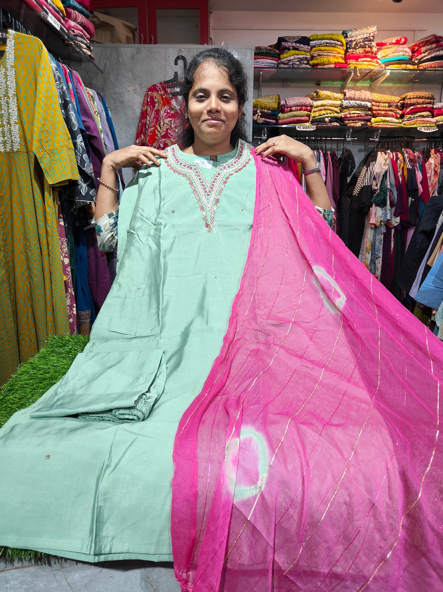 Women’s Silk Partywear Set – Stylish Festive Outfit – M to XXL – ₹669 – SS3P669