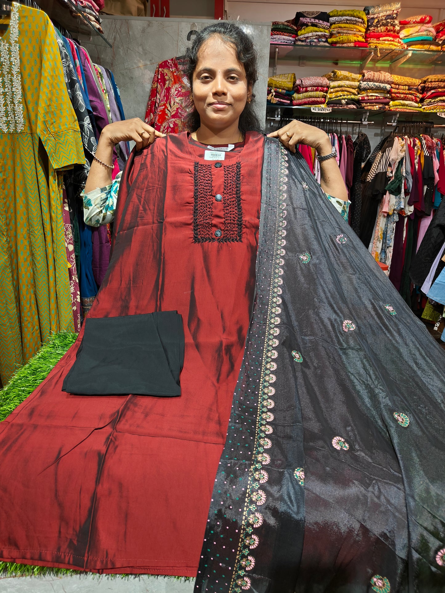 Elegant Silk Partywear Set for Women – Stylish Festive Outfit – M to XXL – ₹799 – TSS799B