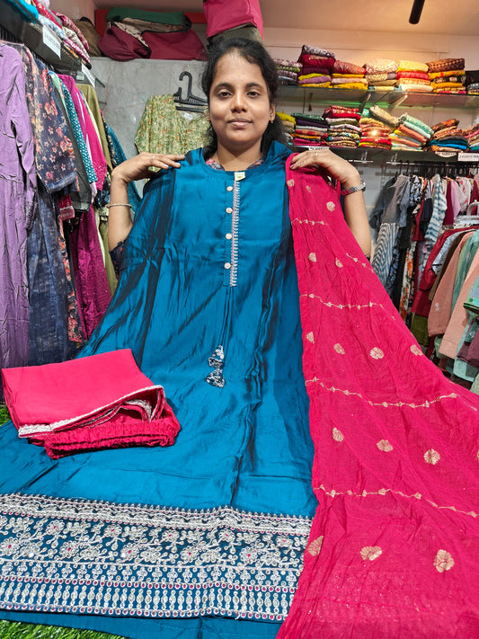 Plus Size Partywear Salwar Set – Roman Silk – RS949 – ₹949/-