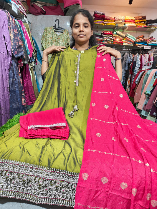 Plus Size Partywear Salwar Set – Roman Silk – RS949 – ₹949/-