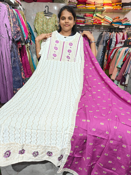 Anarkali Kurti with Shawl – Plus Size 3XL to 6XL – AFTS599 – ₹599 Only