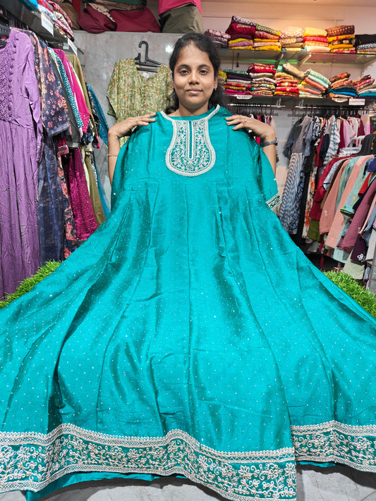 Grand Function Wear Anarkali Kurti – Silk Fabric – Elegant Ethnic Wear – Plus Size 3XL to 6XL – GFA699