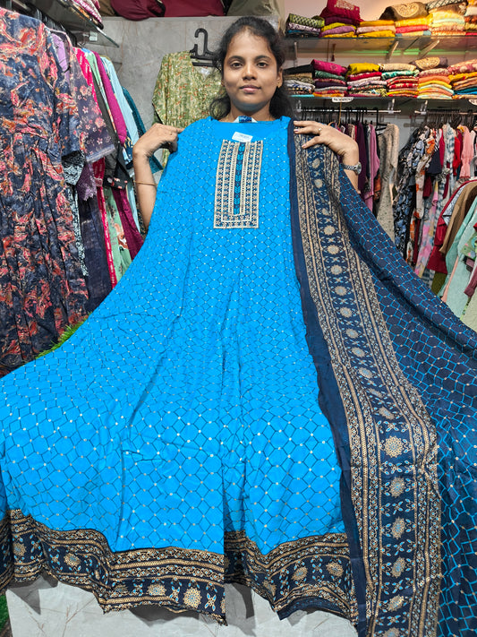 Branded Top with Shawl – Cotton Rayon | XL & XXL | Elegant Women’s Wear | ₹550 | BTS550