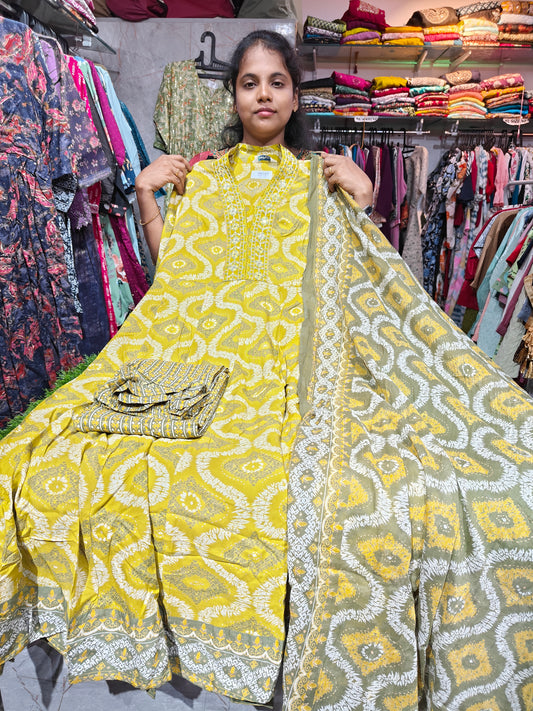 Anarkali Cotton Rayon Full Sets – XL & XXL | Elegant Women’s Ethnic Wear | ₹799 | CSS799