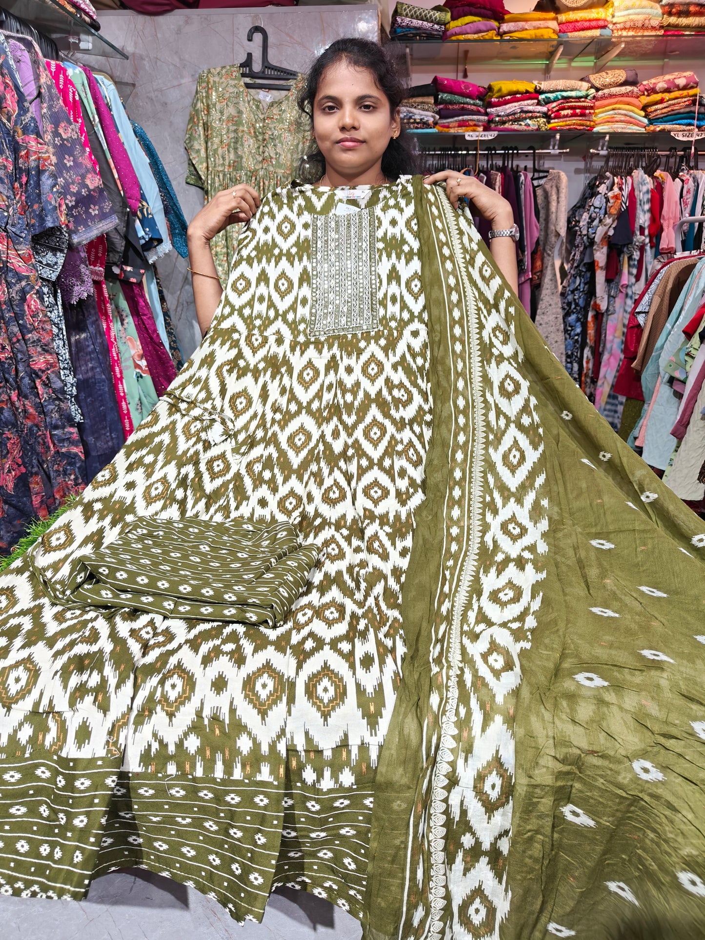 Anarkali Cotton Rayon Full Sets – XL & XXL | Elegant Women’s Ethnic Wear | ₹749 | MGTSS749