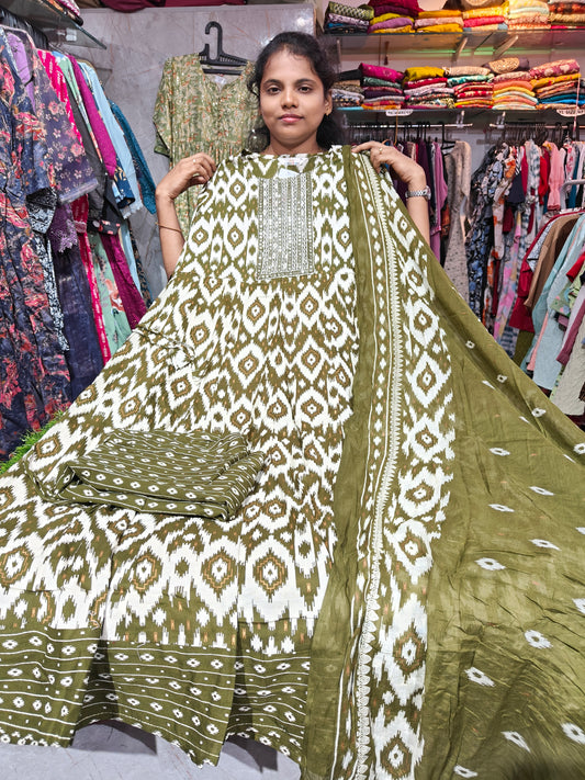 Anarkali Cotton Rayon Full Sets – XL & XXL | Elegant Women’s Ethnic Wear | ₹749 | MGTSS749