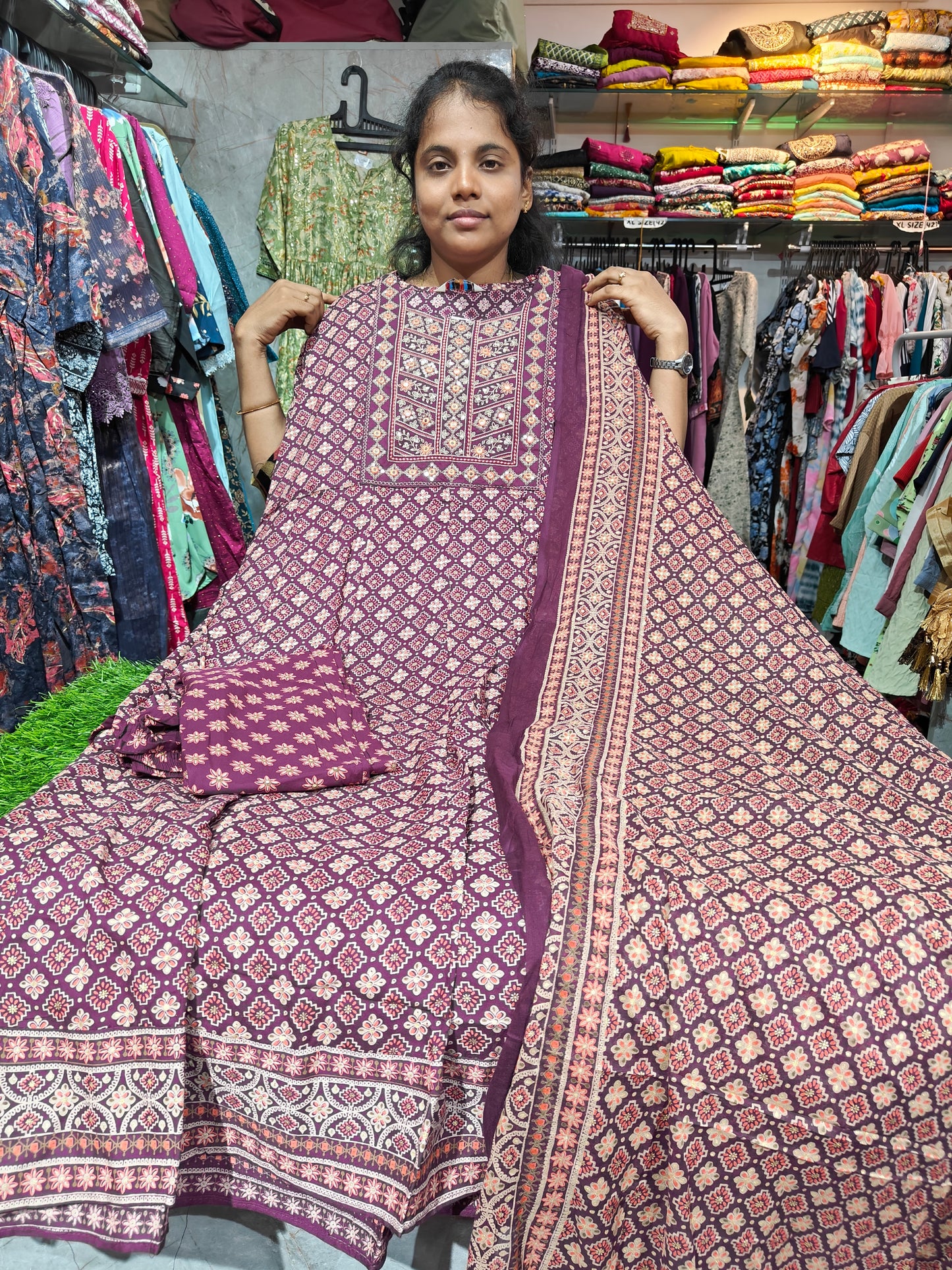 Anarkali Cotton Rayon Full Sets – XL & XXL | Elegant Women’s Ethnic Wear | ₹799 | LSS799