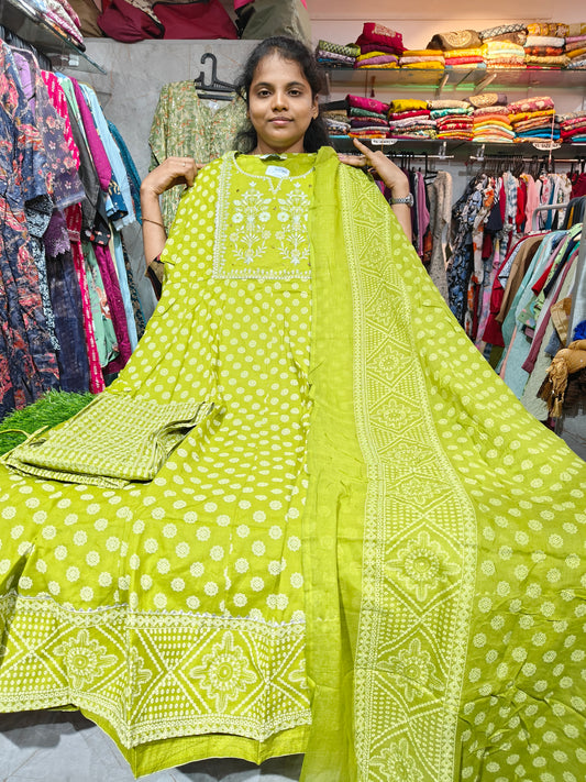 Anarkali Cotton Rayon Full Sets – XL & XXL | Elegant Women’s Ethnic Wear | ₹799 | GTSS799
