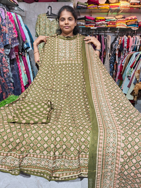Anarkali Cotton Rayon Full Sets – XL & XXL | Elegant Women’s Ethnic Wear | ₹799 | MGUSS799