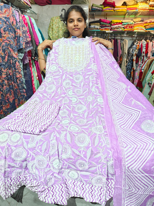 Anarkali Cotton Rayon Full Sets – XL & XXL | Elegant Women’s Ethnic Wear | ₹749 | LPTSS749