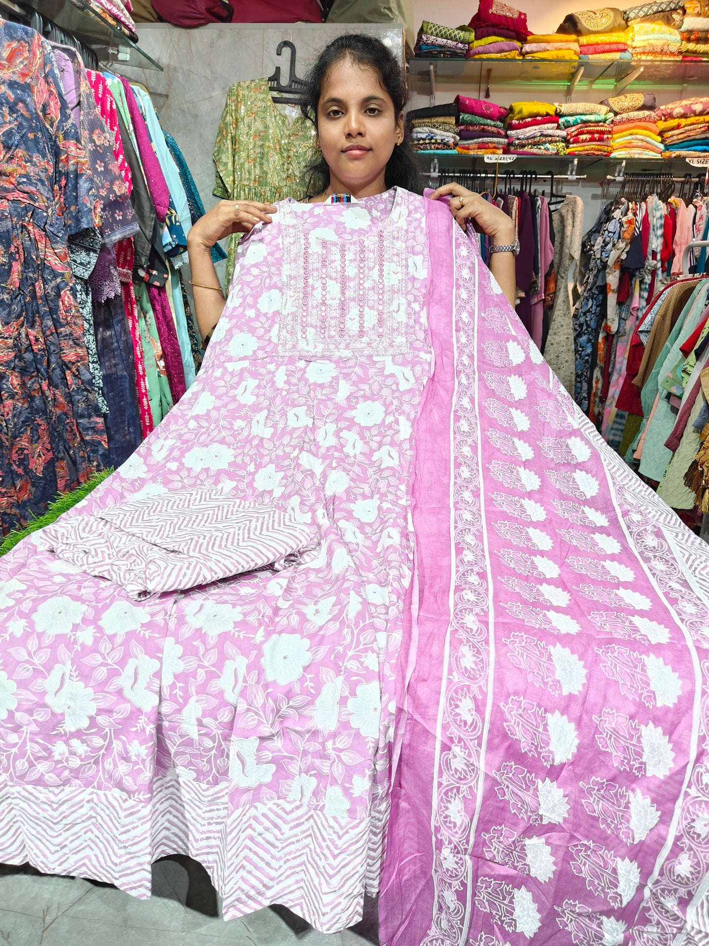 Anarkali Cotton Rayon Full Sets – XL & XXL | Elegant Women’s Ethnic Wear | ₹799 | AUS799