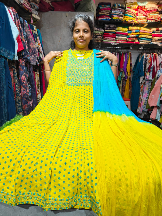 Rayon Cotton Anarkali Kurti with Dupatta | 4XL to 6XL TSA649