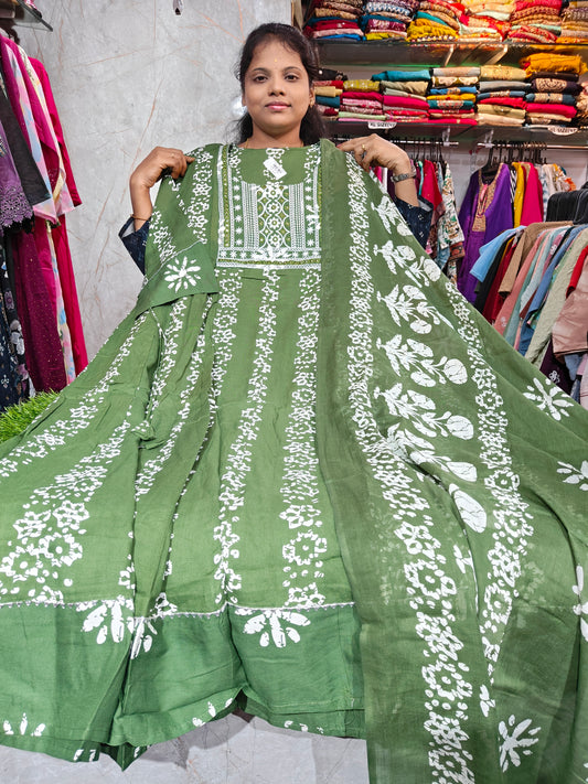 Rayon Cotton Anarkali Kurti with Dupatta | 4XL to 7XL MGL649