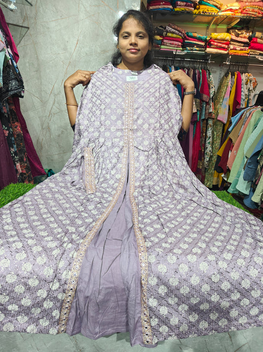 Fancy Anarkali Kurti – Front Slit Model Trending Design – Plus Size 4XL to 6XL – PSUK7