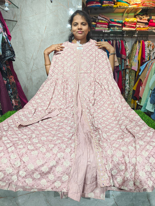 Fancy Anarkali Kurti – Front Slit Model Trending Design – Plus Size 4XL to 7XL – PSUK7