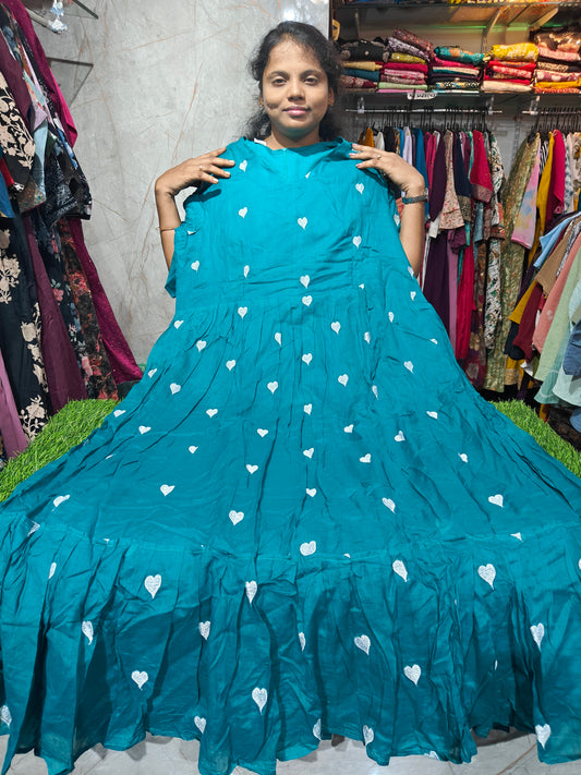 Rayon Cotton Kurti with Lining – Trending Heart Design – Plus Size 3XL to 6XL – PSUK4