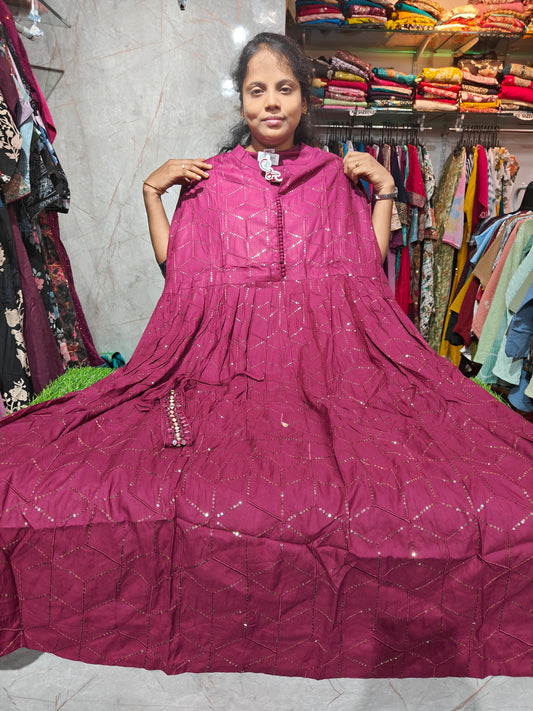 Fancy Anarkali Kurti – Collar Neck Design – Plus Size 4XL to 7XL – PSUK5