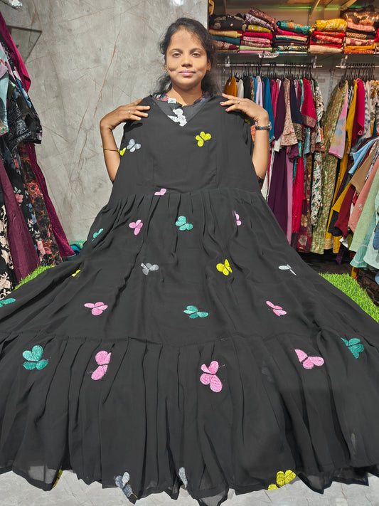 Trending Georgette Butterfly Anarkali Kurti with Lining – Plus Size 3XL to 6XL – PSUK2