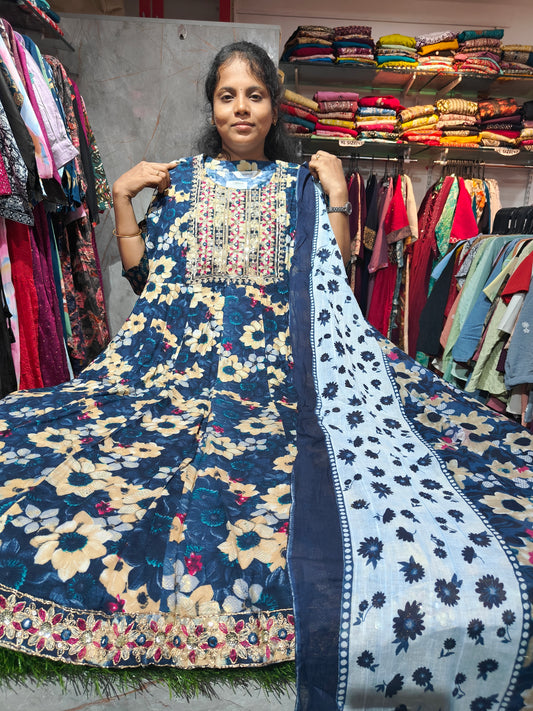 Anarkali Top with Shawl – Cotton Rayon | XL & XXL | Elegant Women’s Wear | ₹649 | RSTS2