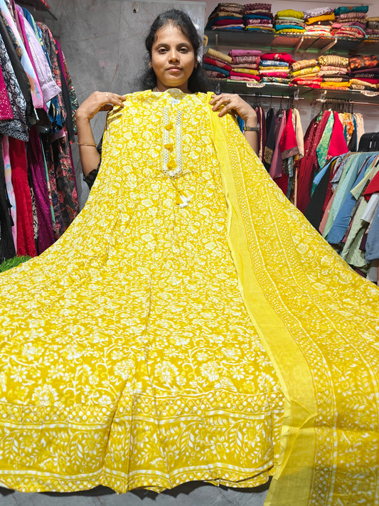 Anarkali Top with Shawl – Cotton Rayon | XL & XXL | Elegant Women’s Wear | ₹649 | RSTS13