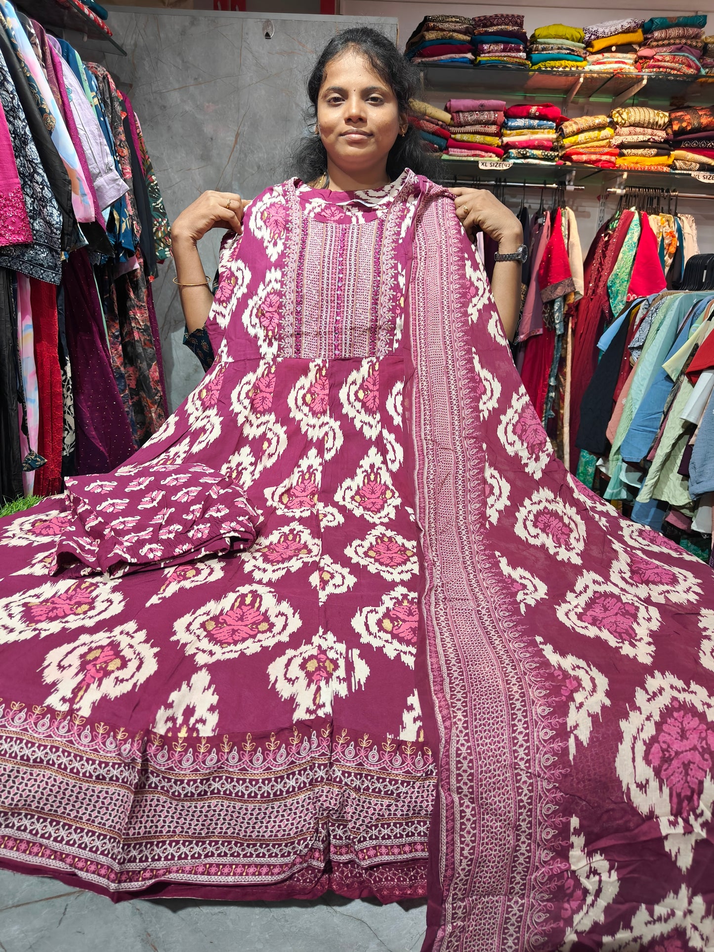 Anarkali Cotton Rayon Full Sets – XL & XXL | Elegant Women’s Ethnic Wear | ₹849 | RSCS5