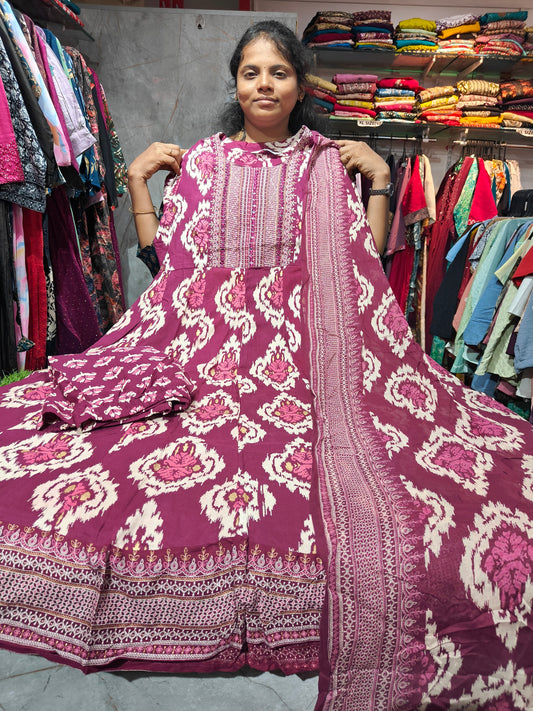 Anarkali Cotton Rayon Full Sets – XL & XXL | Elegant Women’s Ethnic Wear | ₹849 | RSCS5