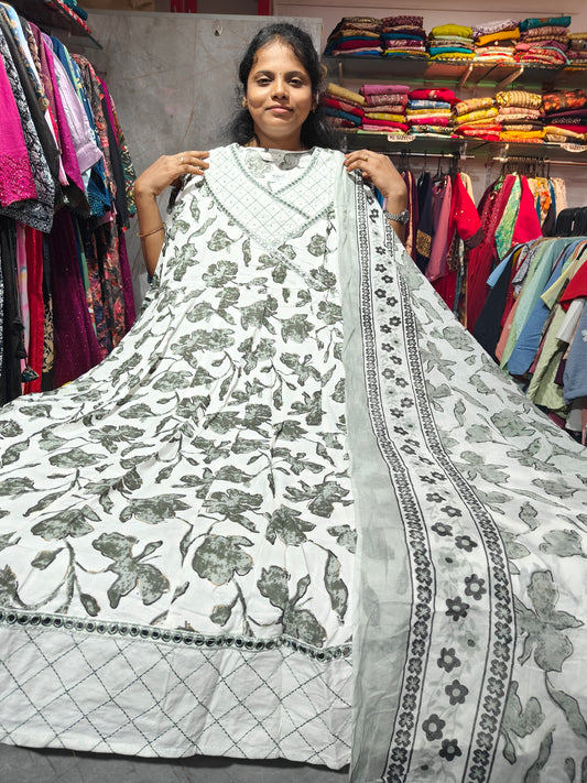 Anarkali Top with Shawl – Cotton Rayon | XL & XXL | Elegant Women’s Wear | ₹649 | RSTS10