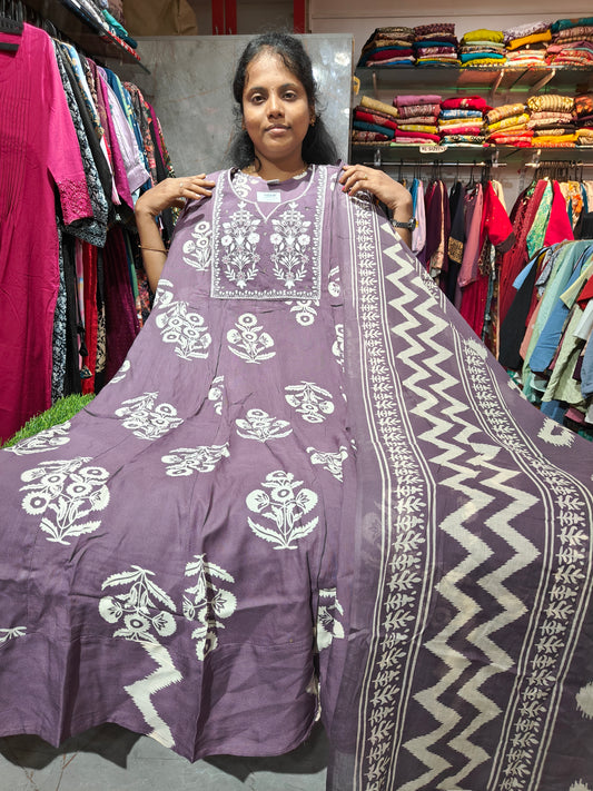 Anarkali Top with Shawl – Cotton Rayon | XL & XXL | Elegant Women’s Wear | ₹649 | RSTS5