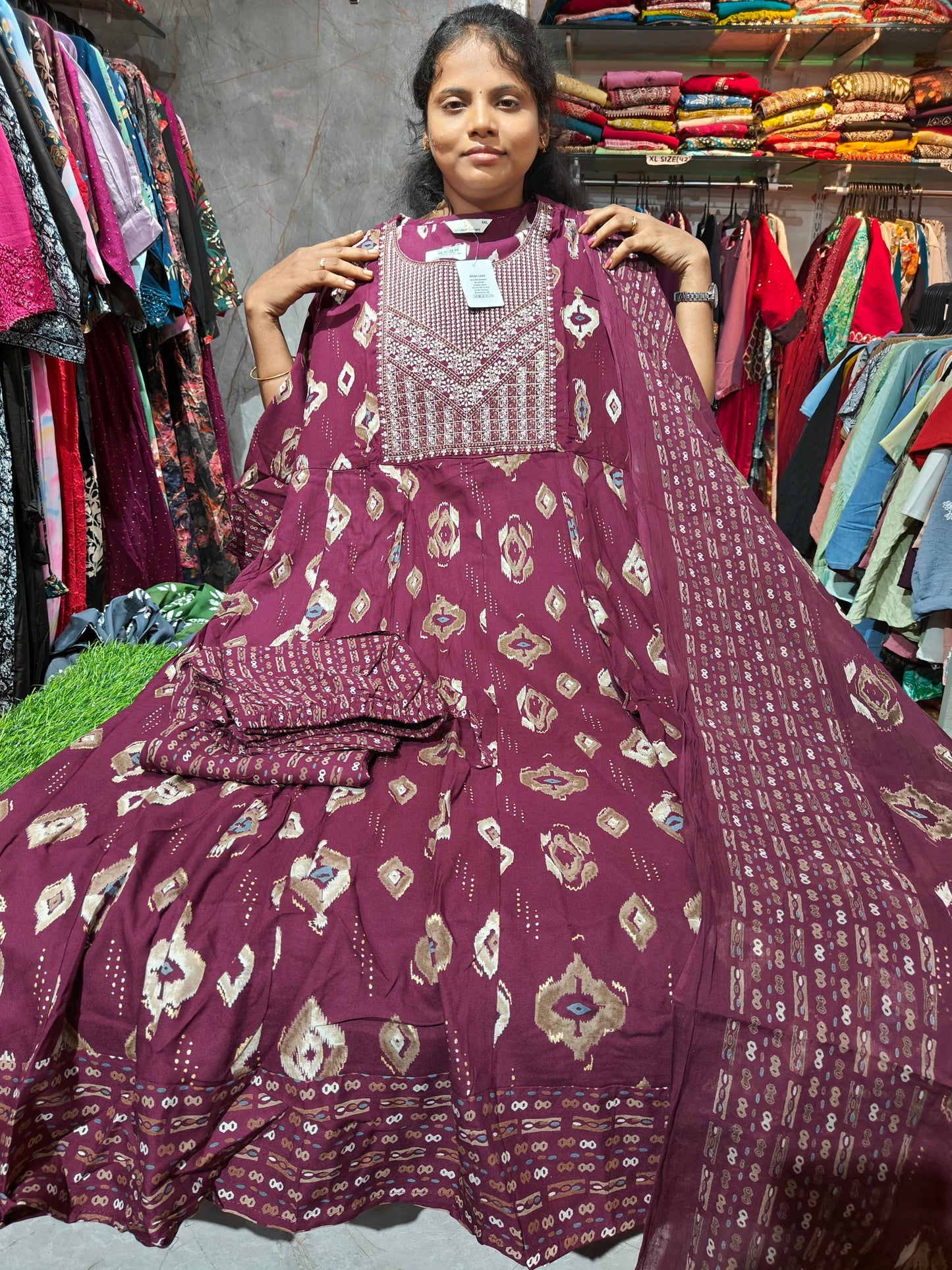 Anarkali Cotton Rayon Full Sets – XL & XXL | Elegant Women’s Ethnic Wear | ₹799 | RSCS4